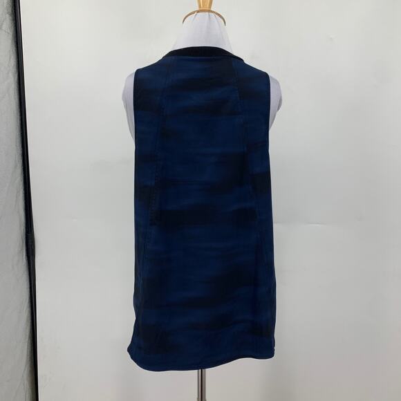 Athleta Tank Top Womens M Medium Navy Black Zephyr Printed Sleeveless Crew Neck - Picture 8 of 13